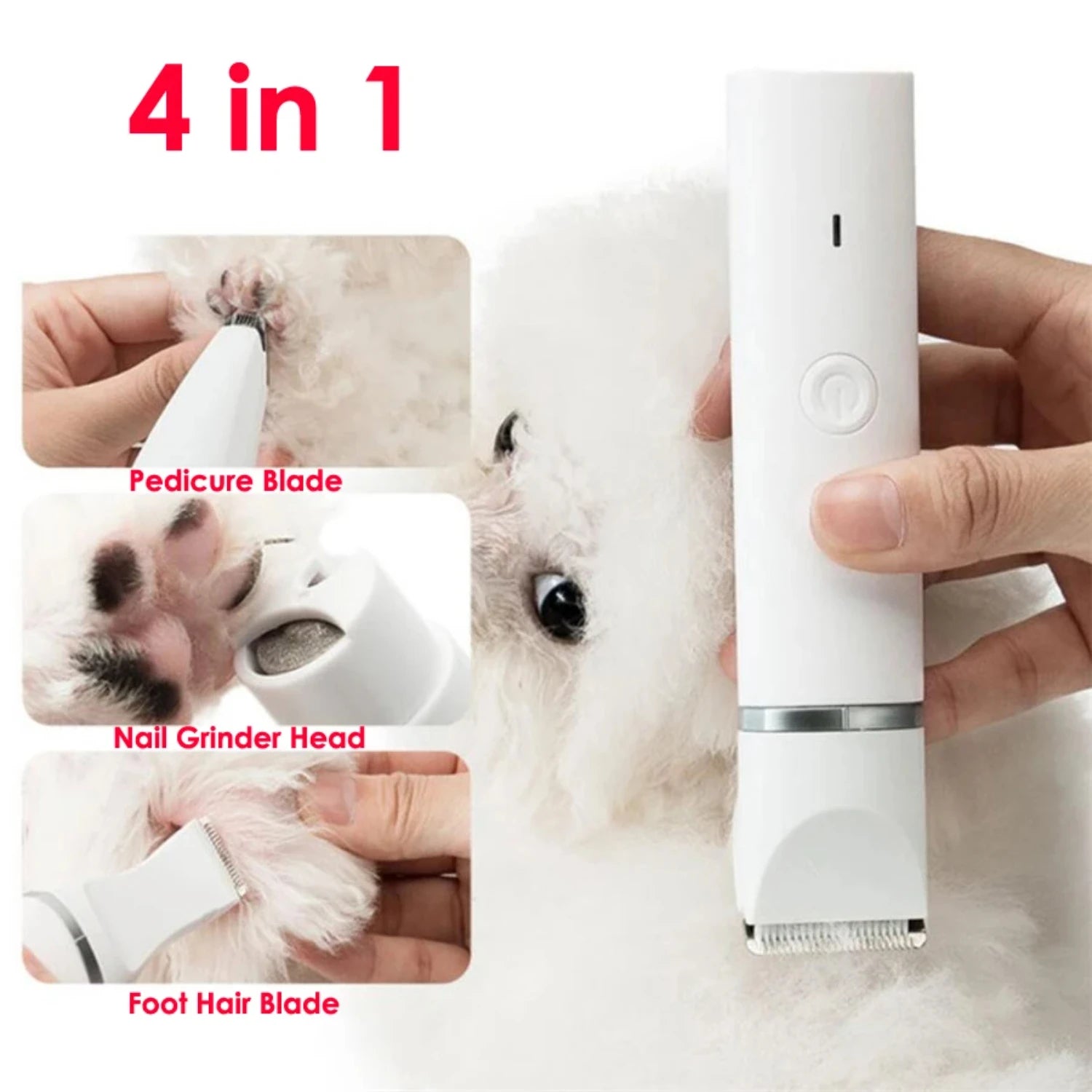Dog Cat Hair Trimmer Paw Nail Grinder Pets Clippers Foot Nail Cutter Low Noise Dog Pet Grooming Machine USB Pet Supplies