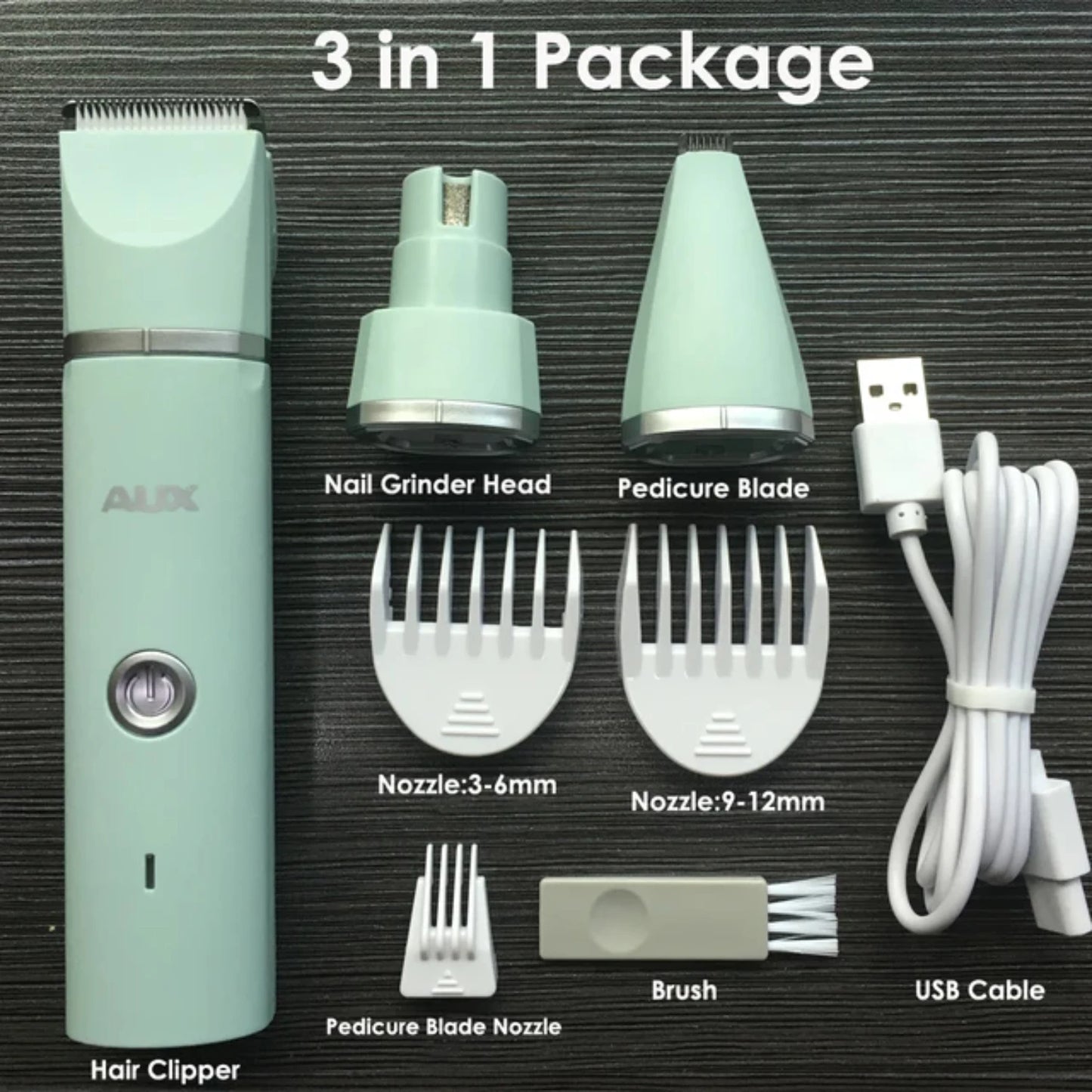 Dog Cat Hair Trimmer Paw Nail Grinder Pets Clippers Foot Nail Cutter Low Noise Dog Pet Grooming Machine USB Pet Supplies
