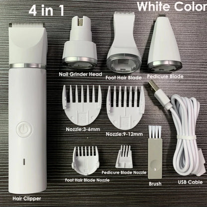 Dog Cat Hair Trimmer Paw Nail Grinder Pets Clippers Foot Nail Cutter Low Noise Dog Pet Grooming Machine USB Pet Supplies