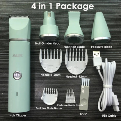 Dog Cat Hair Trimmer Paw Nail Grinder Pets Clippers Foot Nail Cutter Low Noise Dog Pet Grooming Machine USB Pet Supplies